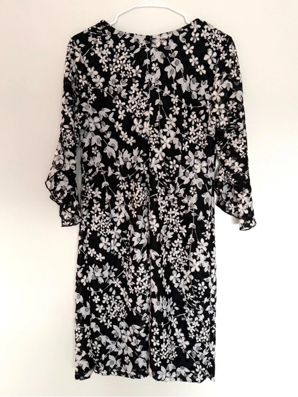 Karl Lagerfeld Paris Black and White Floral Lace Dress